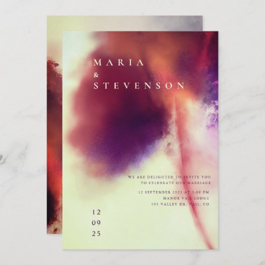 Stijlvolle Ivoor Bruin Waterverf Paardebloem Bruil Kaart (Voorkant / Achterkant)