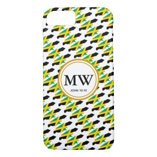 Stijlvolle JAMAICA Abundant Life Monogram Case-Mate iPhone Case (Achterkant)