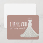 Stijlvolle jurk Taupe | Dank je wel Bedankkaart (Voorkant / Achterkant)