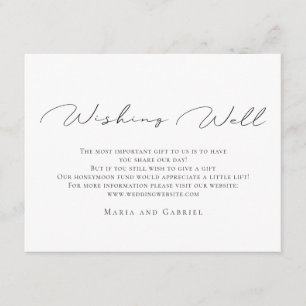 Stijlvolle kalligrafie Elegant Wedding Wishing Goo Informatiekaartje