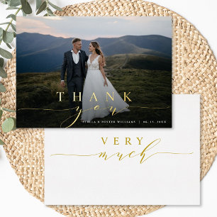 Stijlvolle kalligrafie Gold Foil Foto Hartelijk da Folie Uitnodiging