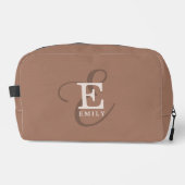 Stijlvolle kalligrafie Monogram Naam Mocha Brown Toilettasje (Voorkant)