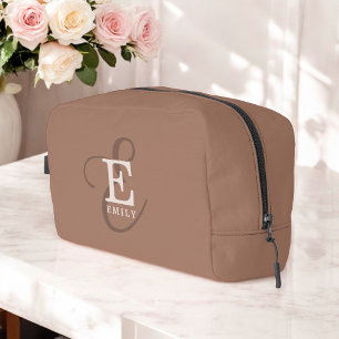 Stijlvolle kalligrafie Monogram Naam Mocha Brown Toilettasje