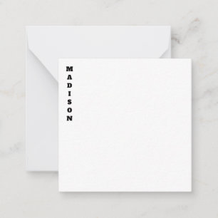 Stijlvolle kalligrafie naam zwart & wit notitiekaartje