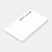 Stijlvolle kalligrafie naam zwart & wit post-it® notes (Schuin)