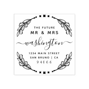 Stijlvolle kalligrafie Toekomst Mr & Mrs Retouradr Rubberstempel