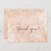 Stijlvolle Kant Rozen Oud Papier Trouwen Dank u Briefkaart (Voorkant / Achterkant)