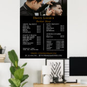 Stijlvolle Kapsels, Prijslijst Herenkappers Poster (Thuiskantoor)