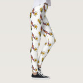 Stijlvolle kardinaal en bloemen - leggings (Rechts)
