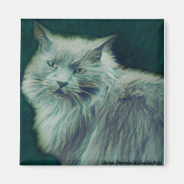 Stijlvolle kat #1 Groene Twig magneet