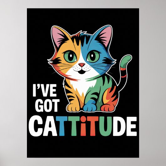 Stijlvolle kat's zelfverzekerde houding poster (Voorkant)