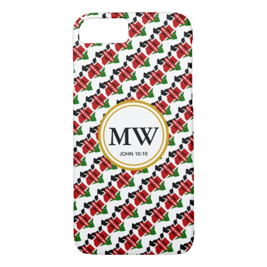 Stijlvolle KENYA-monogram Gepersonaliseerd scripts Case-Mate iPhone Case (Achterkant)