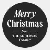 Stijlvolle kerst | Black Holiday Ronde Sticker (Voorkant)