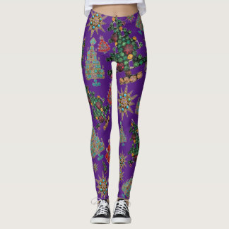 Stijlvolle kerstboom juweel Bling Leggings