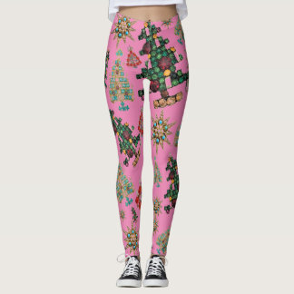 Stijlvolle kerstboom juweel Bling Leggings