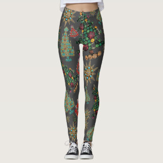 Stijlvolle kerstboom juweel Bling Leggings