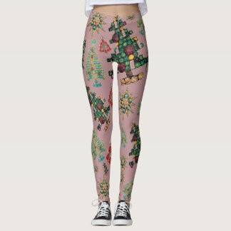 Stijlvolle kerstboom juweel Bling Leggings