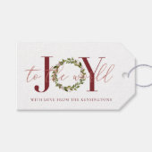 Stijlvolle kerstfeestvreugde voor de wereld cadeaulabel (Voorkant (Horizontaal))