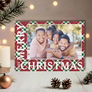 Stijlvolle kerstfoto afgespeeld feestdagenkaart