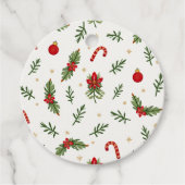 Stijlvolle kerstpatroon Labels (Voorkant)