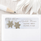 Stijlvolle kerstsnowflakes, houtextuur etiket (Insitu)