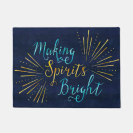 Stijlvolle kersttypografie maken geesten helder deurmat