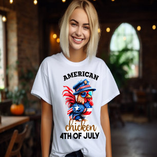 Stijlvolle kip met Pet en zonnebril T-shirt