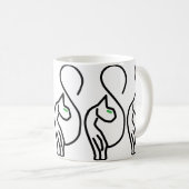 Stijlvolle Kitty Cat Outline Koffiemok (Voorkant rechts)