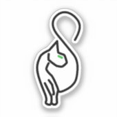 Stijlvolle Kitty Cat Outline Sticker (Voorkant)