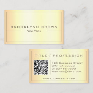 Stijlvolle Klasse Licht Gouden Gradiënt met QR-cod Visitekaartje