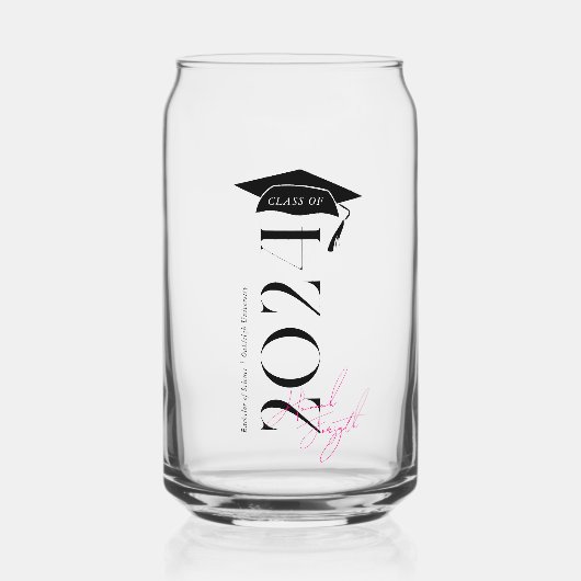 Stijlvolle klasse van | Monogram Afstuderen Blikvorm Glas (Voorkant)