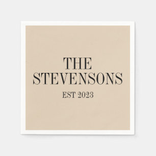 Stijlvolle klassieke familienaam Achternaam Achter Servet