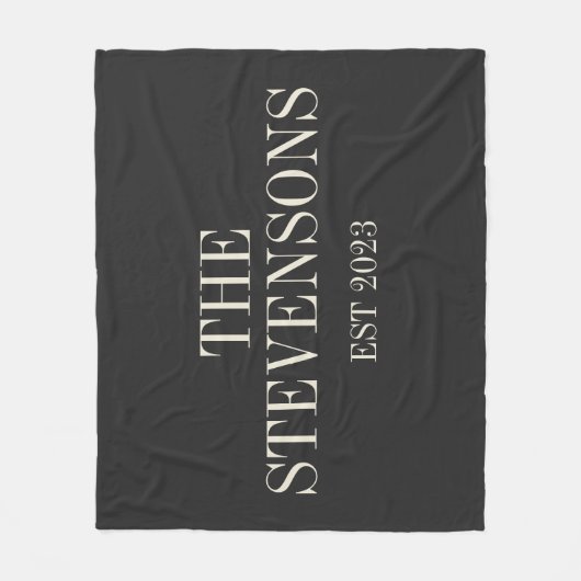 Stijlvolle klassieke familienaam Achternaam Datum  Fleece Deken (Voorkant)
