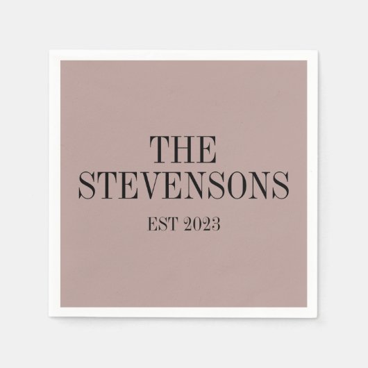 Stijlvolle klassieke familienaam Achternaam Datum  Servet (Voorkant)