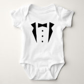 Stijlvolle kleine gentleman smoking met zwarte boo romper (Voorkant)