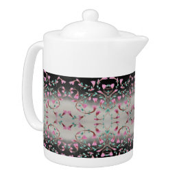 Stijlvolle kleine roze patroon theepot