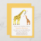 Stijlvolle kleurige Giraffe Baby Shower-uitnodigin Kaart (Voorkant / Achterkant)