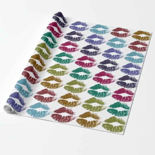 Stijlvolle kleurige Lips #35 Cadeaupapier (Uitgerold)