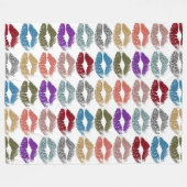 Stijlvolle kleurige Lips #39 Fleece Deken (Voorkant (Horizontaal))