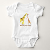 Stijlvolle kleurrijke Giraffe mama en Baby Romper (Voorkant)