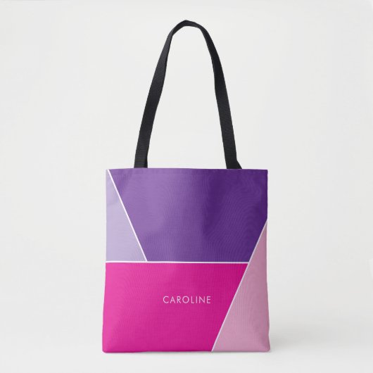 Stijlvolle kleurrijke streeppatroon draagtas (Voorkant)