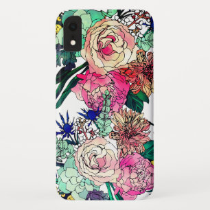 Stijlvolle kleurrijke Waterverf Floral Patroon iPhone XR Hoesje