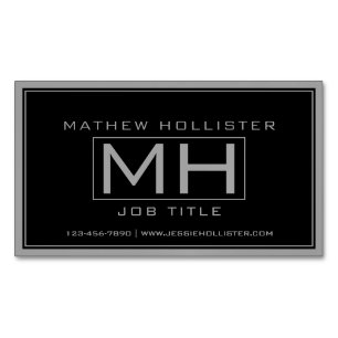 Stijlvolle knappe grijs & zwart professional magnetisch visitekaartje