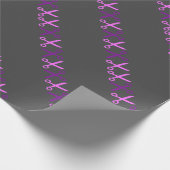 Stijlvolle knipschaar kapper kleermaker cadeaupapier (Hoek)