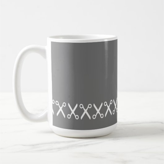 Stijlvolle knipscharen kapper kleermaker koffiemok (Links)