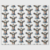 Stijlvolle koe in zonnebril en paisleysjaal cadeaupapier (Vlak)