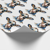 Stijlvolle koe in zonnebril en paisleysjaal cadeaupapier (Hoek)