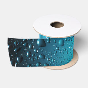 Stijlvolle koele blauwe waterdruppels lint