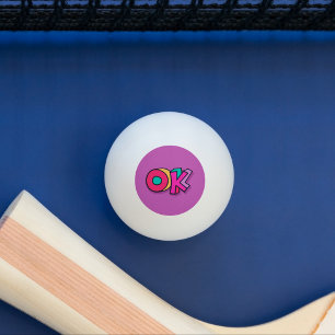 Stijlvolle koele "OK" Vette kleuren Paarse sporten Pingpongballen