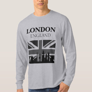 Stijlvolle koele zwartgrijze London Union Jack T-shirt